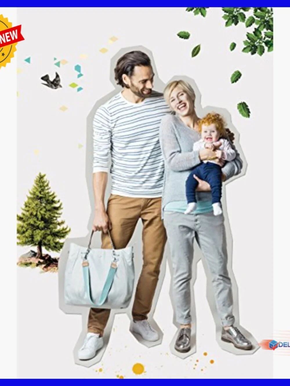 Large Recycled Polyester Diaper Tote with Multiple Straps & Accessories
